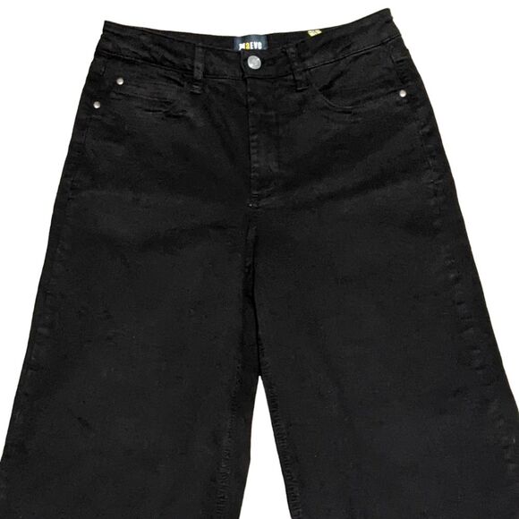 Maeve Anthropologie High waisted Wide-Leg Flare Pants black zip FLAW 28 - Picture 11 of 12